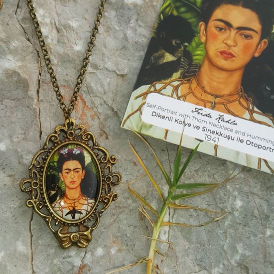 Frida - Self-Portrait with Thorn Necklace and Hummingbird - Necklace ...